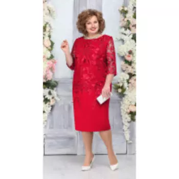 Платье Ninele-5753/2 В цвете: Красный; Размеры: 56,58,60,62,64,66,50,52,54