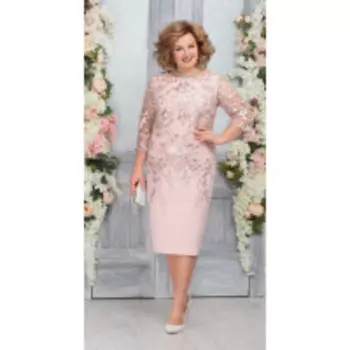 Платье Ninele-5753/4 В цвете: Розовый; Размеры: 56,58,60,62,64,66,50,52,54