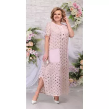 Платье Ninele-5777/2 В цвете: Розовый; Размеры: 56,58,60,62,64,66,50,52,54