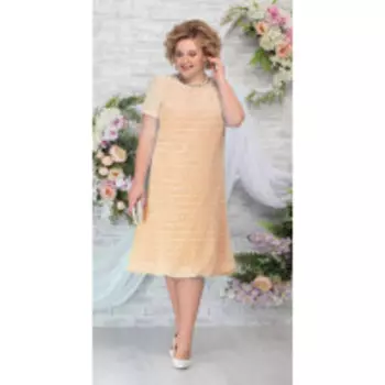 Платье Ninele-5782 В цвете: Оранжевый; Размеры: 56,58,60,62,54