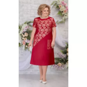 Платье Ninele-5810/4 В цвете: Красный; Размеры: 56,58,60,62,64,54