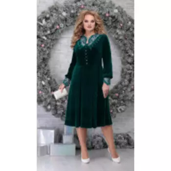 Платье Ninele-5818 В цвете: Зеленый; Размеры: 56,58,60,62,64,50,52,54