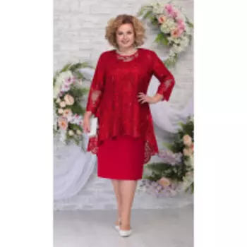 Платье Ninele-5842/2 В цвете: Красный; Размеры: 56,58,60,62,64,66,54