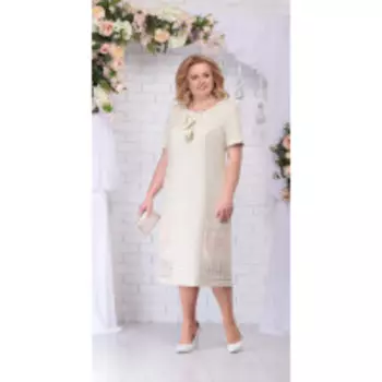 Платье Ninele-7237 В цвете: Бежевый; Размеры: 56,58,60,62,54