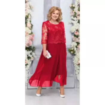 Платье Ninele-7268 В цвете: Красный; Размеры: 56,58,60,62,64