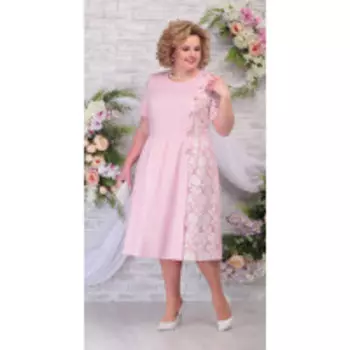 Платье Ninele-7285/2 В цвете: Розовый; Размеры: 56,58,60,62,50,52,48,54