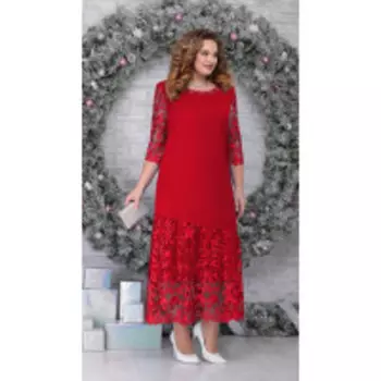 Платье Ninele-7306/2 В цвете: Красный; Размеры: 56,58,60,62,54