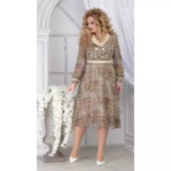 Платье Ninele-7312/2 В цвете: Бежевый, Разноцветный; Размеры: 56,58,60,62,50,52,48,54