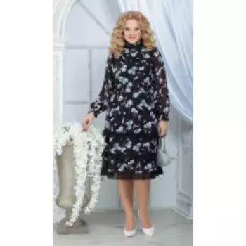 Платье Ninele-7315 В цвете: Черный, Разноцветный; Размеры: 56,58,60,62,50,52,48,54