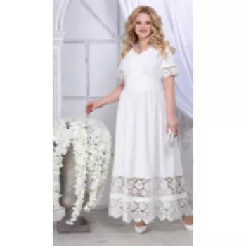 Платье Ninele-7329 В цвете: Белый; Размеры: 56,58,60,52,54