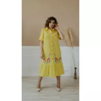 Платье Olga Style-678/1 В цвете: Желтый; Размеры: 50,52,54