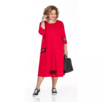 Платье Pretty-1040/1 В цвете: Красный; Размеры: 56,58,60,62,64,66,68,50,52,54,70,72