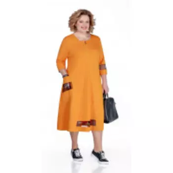 Платье Pretty-1040/2 В цвете: Желтый; Размеры: 56,58,60,62,64,66,68,50,52,54,70,72