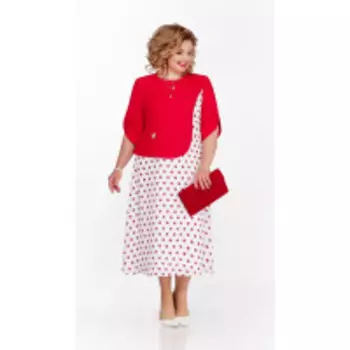 Платье Pretty-1136 В цвете: Красный, Белый; Размеры: 56,58,60,62,64,66