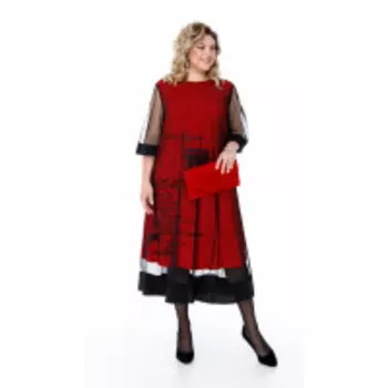 Платье Pretty-1869 В цвете: Красный; Размеры: 56,58,60,62,64,66,68,70,72