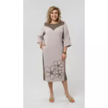 Платье Pretty-1971 В цвете: Бежевый; Размеры: 56,58,60,62,64,66,50,52,54