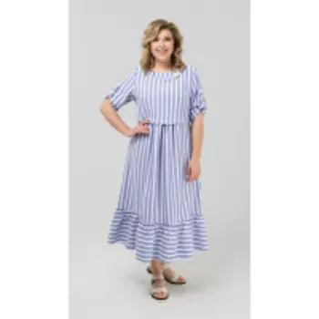 Платье Pretty-1981/1 В цвете: Белый, Голубой; Размеры: 56,58,60,62,64,66,68,52,54,70,72,74