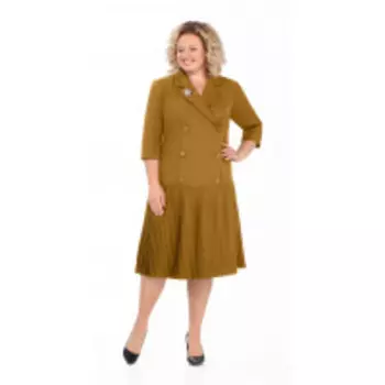 Платье Pretty-923/3 В цвете: Желтый, Коричневый; Размеры: 56,58,60,62,64,54