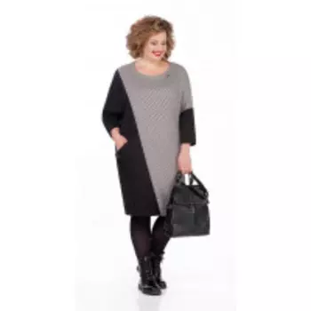 Платье Pretty-947/1 В цвете: Черный, Серый; Размеры: 56,58,60,62,64,66