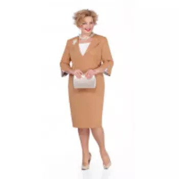 Платье Pretty-975/1 В цвете: Бежевый; Размеры: 56,58,60,62,64,66