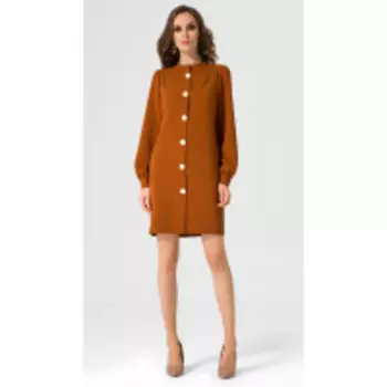 Платье Prio-10380z В цвете: Коричневый, Оранжевый; Размеры: 46,48,44,42