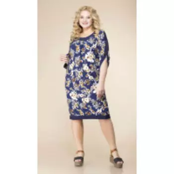 Платье Romanovich-1-1080/6 В цвете: Синий, Разноцветный; Размеры: 56,58,60,62