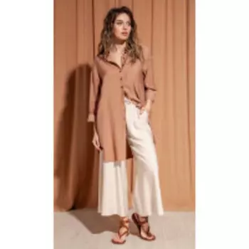 Платье S_ette-5007 В цвете: Бежевый; Размеры: 50,52,46,48,44,42