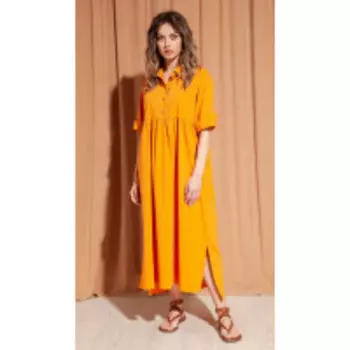 Платье S_ette-5009/1 В цвете: Оранжевый; Размеры: 50,52,46,48,44,42