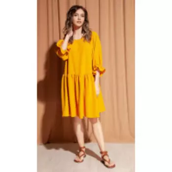 Платье S_ette-5015/4 В цвете: Оранжевый; Размеры: 50,52,46,48,44,42