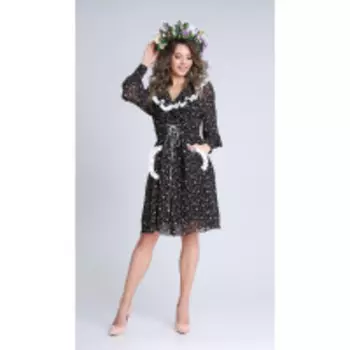 Платье Sandyna-13935 В цвете: Черный, Разноцветный; Размеры: 50,52,46,48,54,44