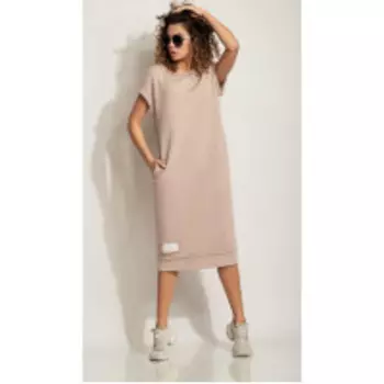 Платье Сч@стье-7205 В цвете: Бежевый; Размеры: 56,58,50,52,46,48,54,44,42