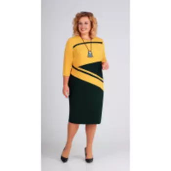 Платье Swallow-205 В цвете: Желтый, Зеленый; Размеры: 50,52,54