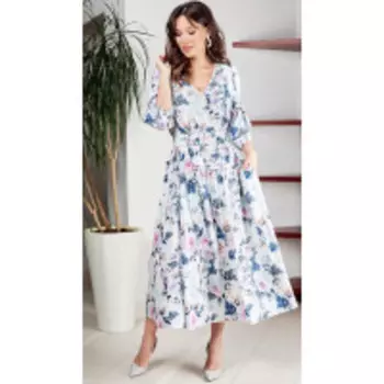 Платье TEFFI style-1496/1 В цвете: Голубой, Разноцветный; Размеры: 50,48