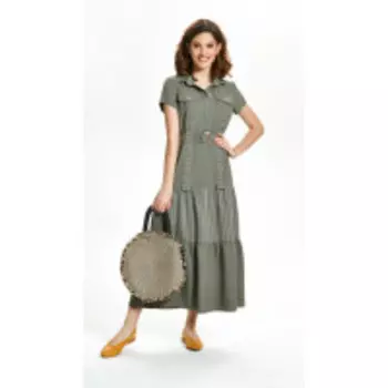 Платье TEZA-1352/1 В цвете: Зеленый; Размеры: 50,52,46,48,44,42