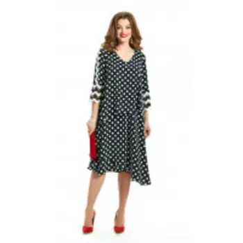 Платье TEZA-1552/1 В цвете: Черный; Размеры: 56,58,60,62,64,50,52,48,54