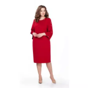 Платье TEZA-161 В цвете: Красный; Размеры: 56,58,60,62,64,50,52,48,54