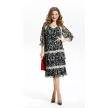 Платье TEZA-1787 В цвете: Черный; Размеры: 56,58,60,50,52,54