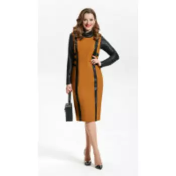 Платье TEZA-1809 В цвете: Оранжевый; Размеры: 56,58,60,62,64,50,52,48,54