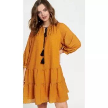 Платье TEZA-1816/2 В цвете: Желтый; Размеры: 56,58,50,52,46,48,54,44,42