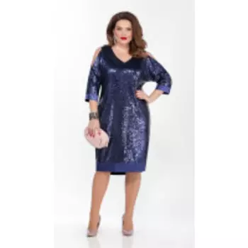 Платье TEZA-1824 В цвете: Синий; Размеры: 56,58,60,62,64,50,52,48,54