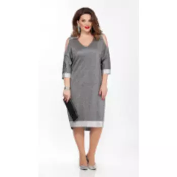 Платье TEZA-1839/1 В цвете: Серый; Размеры: 56,58,60,62,64,50,52,48,54