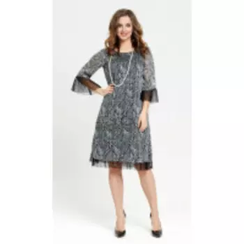 Платье TEZA-2030/1 В цвете: Черный; Размеры: 56,58,60,62,64,66,50,52,46,48,54,44