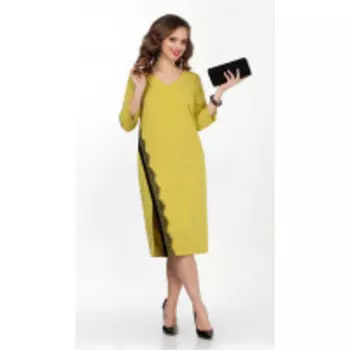 Платье TEZA-2066/1 В цвете: Желтый; Размеры: 56,58,60,62,64,50,52,48,54