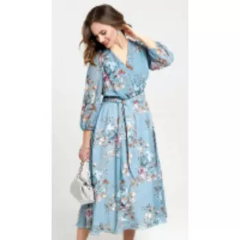 Платье TEZA-2356/1 В цвете: Зеленый; Размеры: 56,58,50,52,46,48,54,44,42