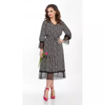 Платье TEZA-2362 В цвете: Черный; Размеры: 56,58,60,50,52,46,48,54,44