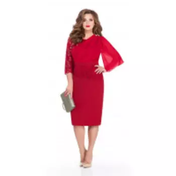 Платье TEZA-236 В цвете: Красный; Размеры: 56,52,46,48,54