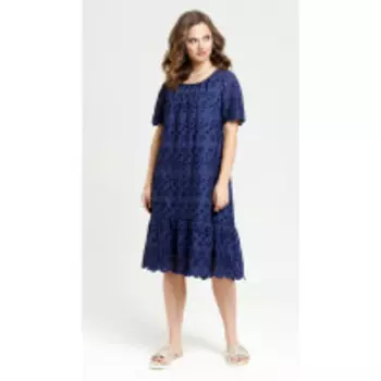 Платье TEZA-2391 В цвете: Синий; Размеры: 56,58,60,62,64,50,52,48,54