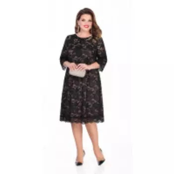 Платье TEZA-249/2 В цвете: Черный; Размеры: 56,58,60,62,64,66,50,52,54