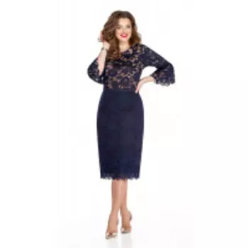 Платье TEZA-263/1 В цвете: Синий; Размеры: 56,58,50,52,48,54