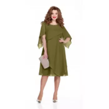 Платье TEZA-722/3 В цвете: Зеленый; Размеры: 56,58,60,62,64,50,52,48,54